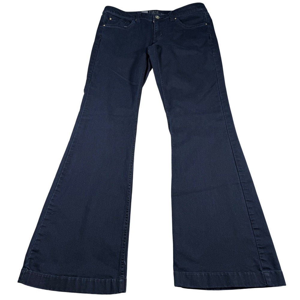 Mossimo Flare Premium Denim Jeans Womens 10 (33x32) Blue Dark Wash‎ Stretch